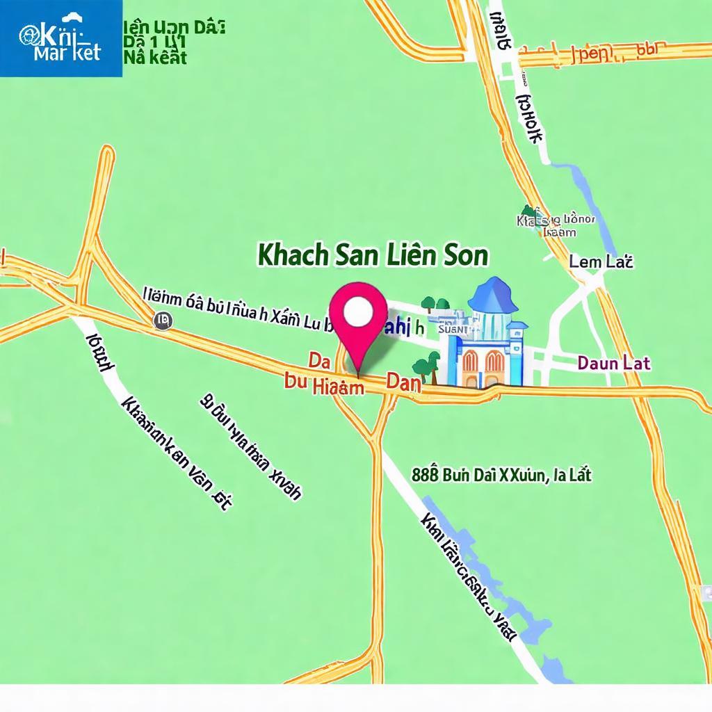 Vi tri Khach San Lien Son 88B Bui Thi Xuan Da Lat gan trung tam